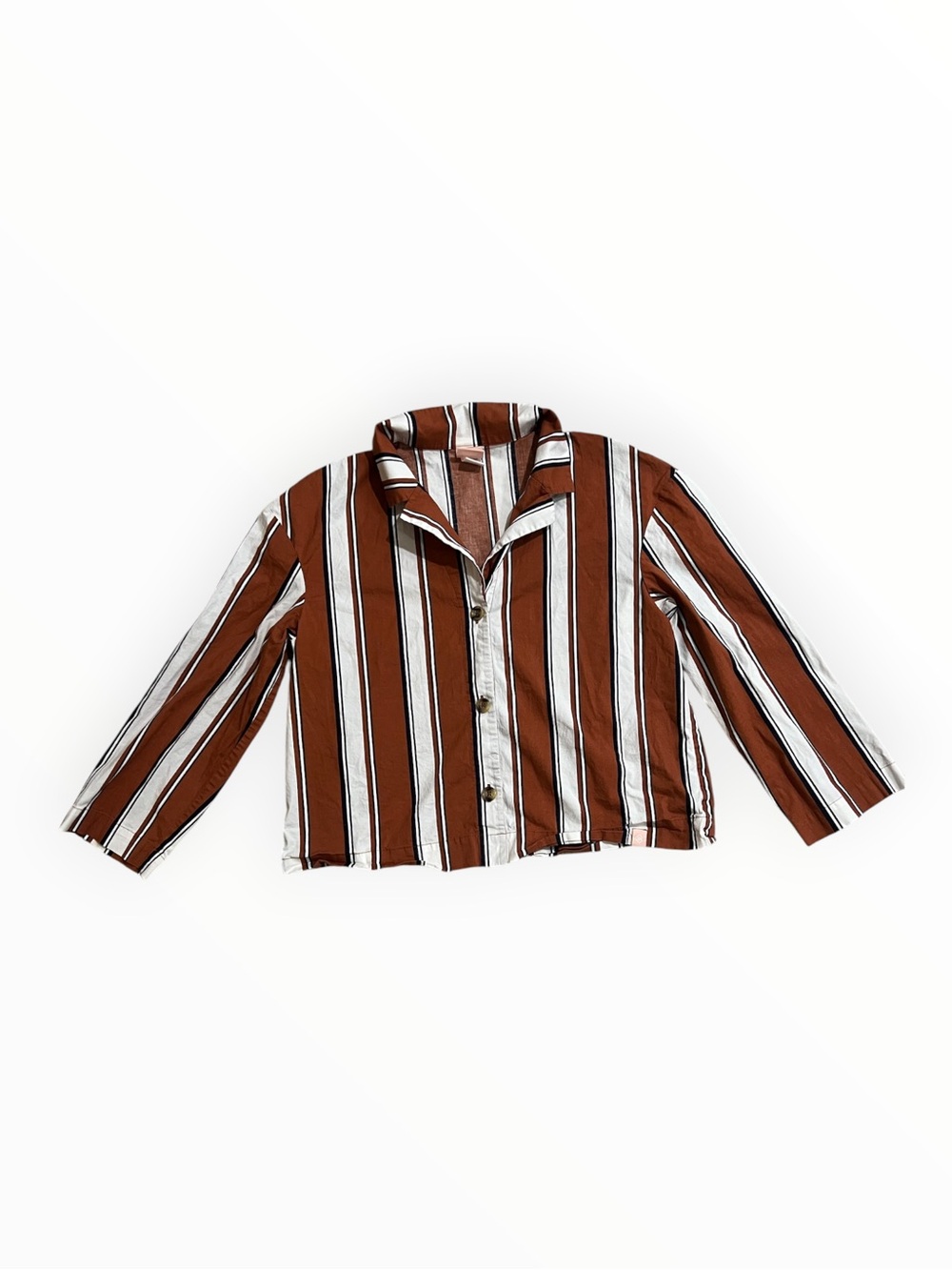 ThirdLove Rust & White Striped Button-Down Shirt size L